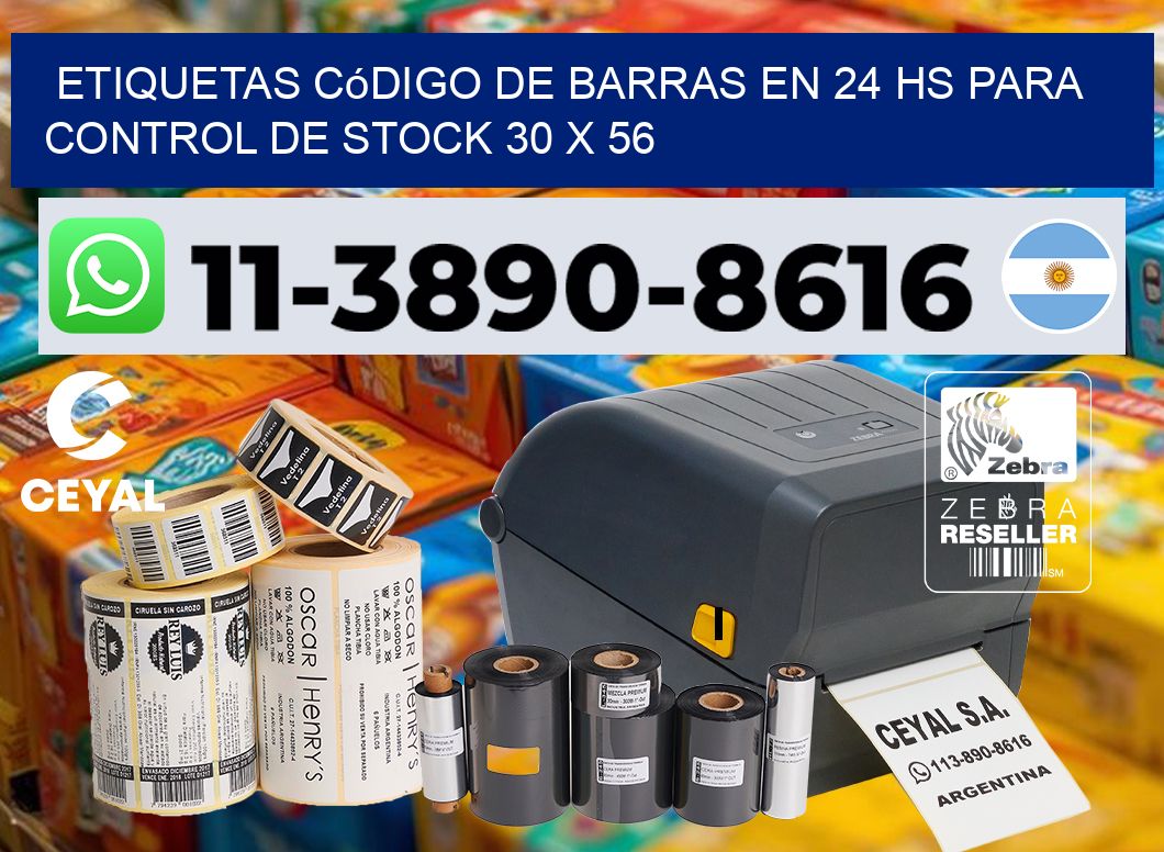 Etiquetas código de barras en 24 hs para control de stock 30 x 56