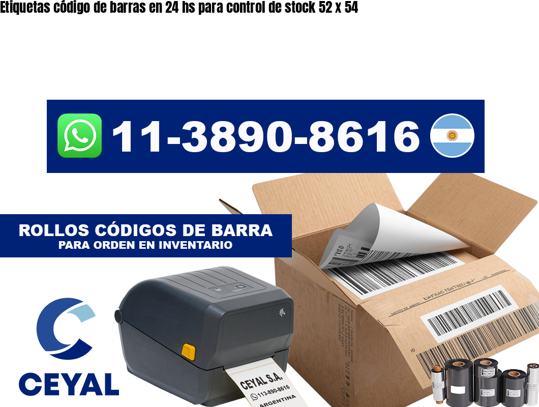 Etiquetas código de barras en 24 hs para control de stock 52 x 54