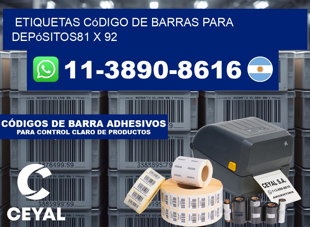 Etiquetas código de barras para depósitos81 x 92