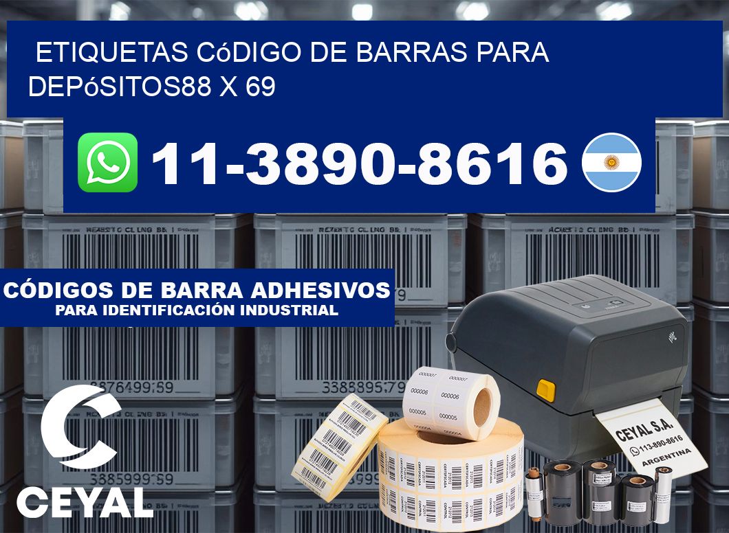 Etiquetas código de barras para depósitos88 x 69