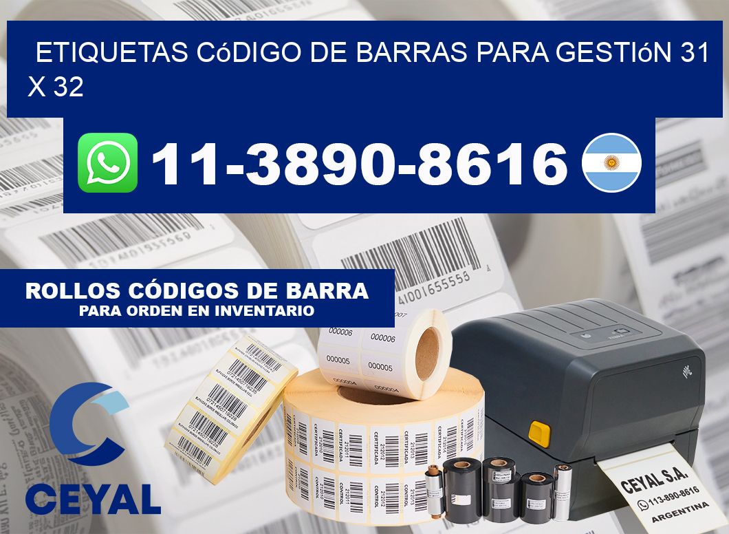 Etiquetas código de barras para gestión 31 x 32