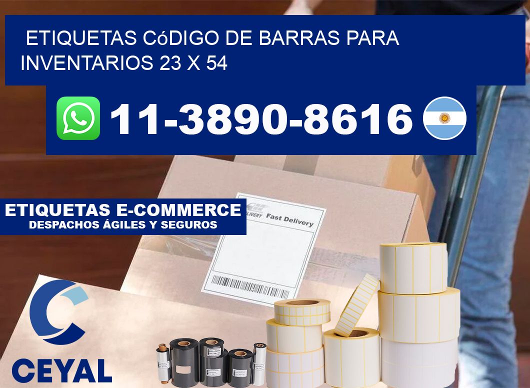 Etiquetas código de barras para inventarios 23 x 54