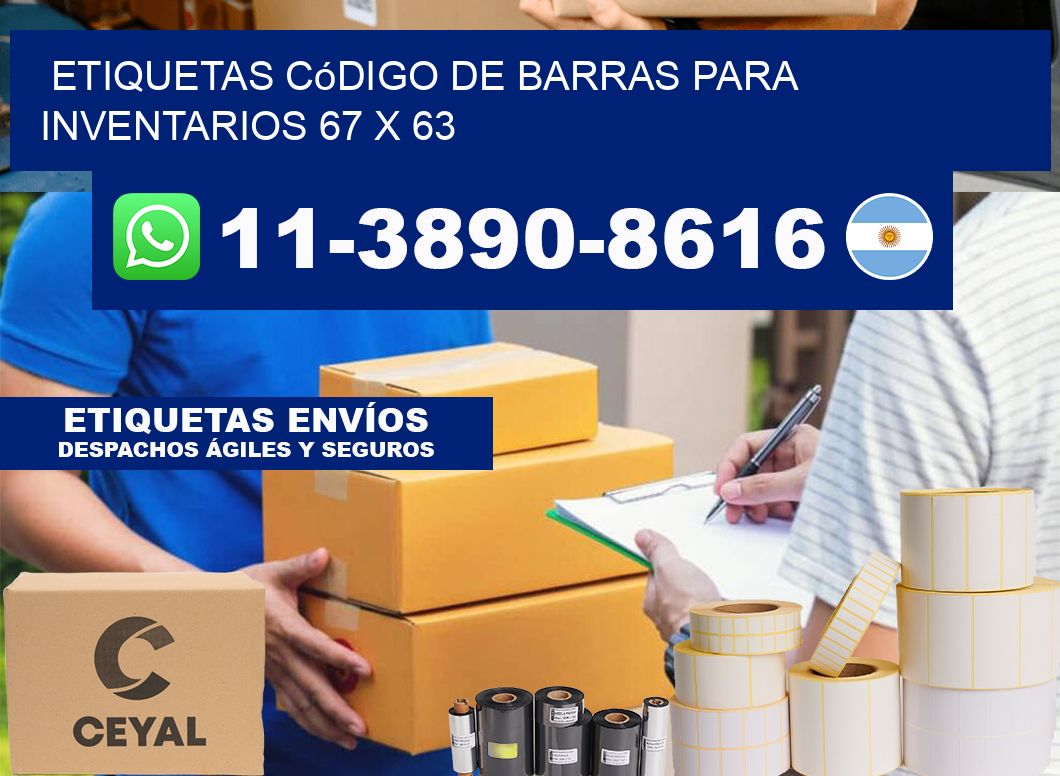 Etiquetas código de barras para inventarios 67 x 63