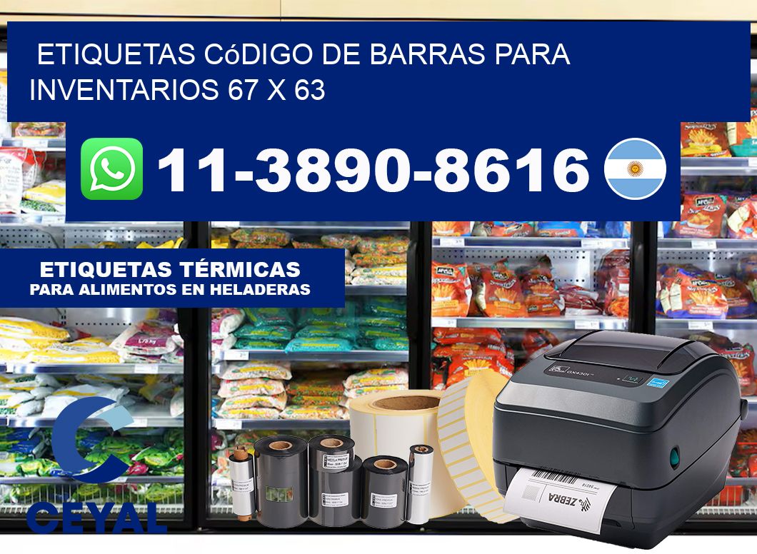 Etiquetas código de barras para inventarios 67 x 63