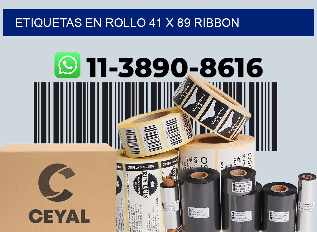Etiquetas en rollo 41 x 89 ribbon