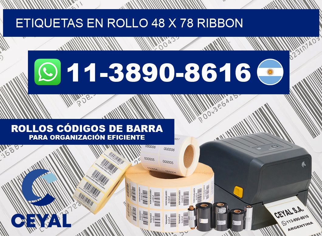 Etiquetas en rollo 48 x 78 ribbon