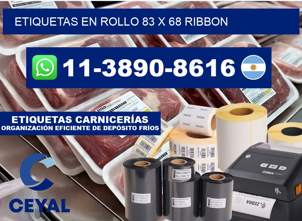 Etiquetas en rollo 83 x 68 ribbon
