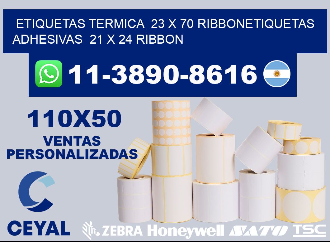 Etiquetas termica 23 x 70 ribbonEtiquetas adhesivas 21 x 24 ribbon