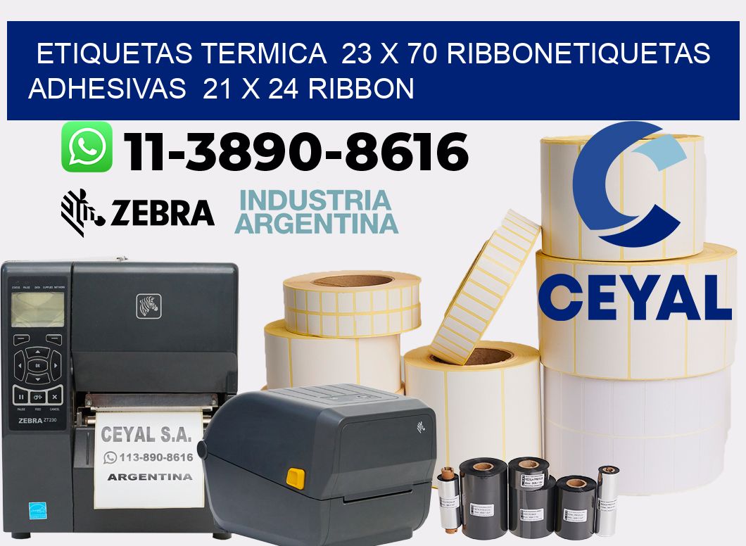 Etiquetas termica 23 x 70 ribbonEtiquetas adhesivas 21 x 24 ribbon