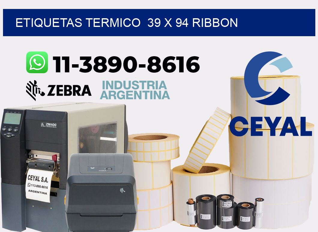 Etiquetas termico 39 x 94 ribbon
