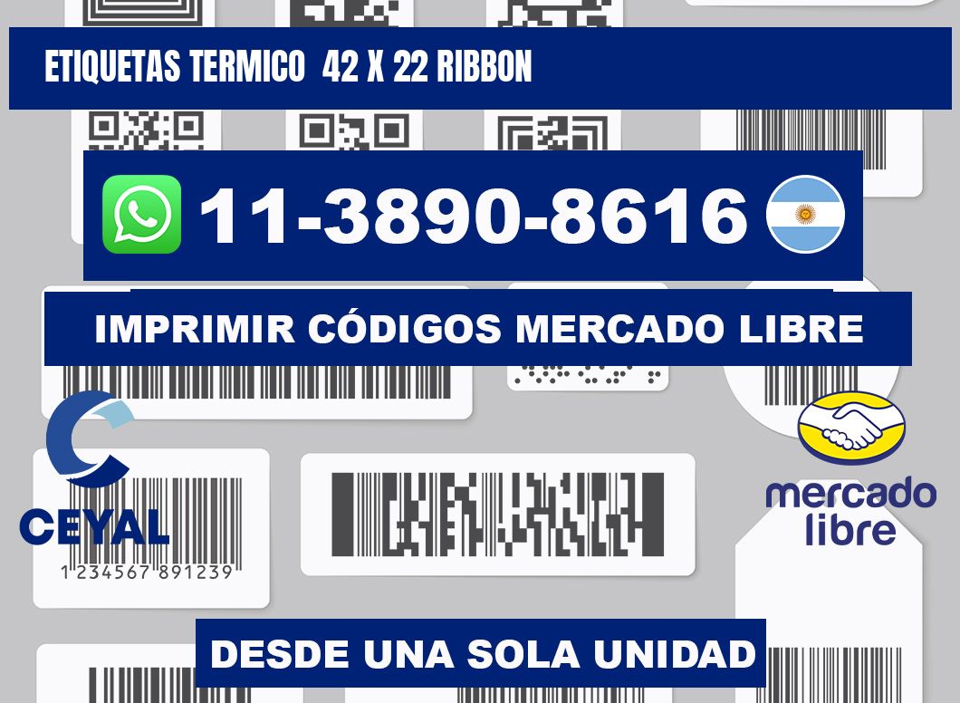 Etiquetas termico 42 x 22 ribbon