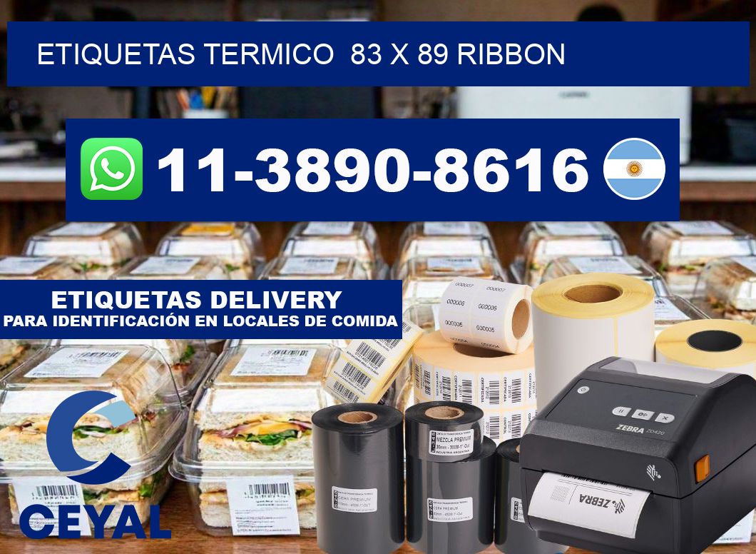 Etiquetas termico  83 x 89 ribbon