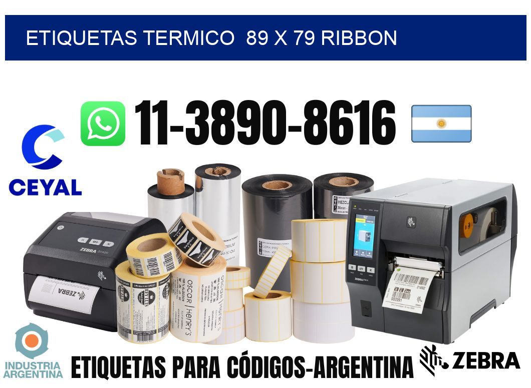Etiquetas termico  89 x 79 ribbon