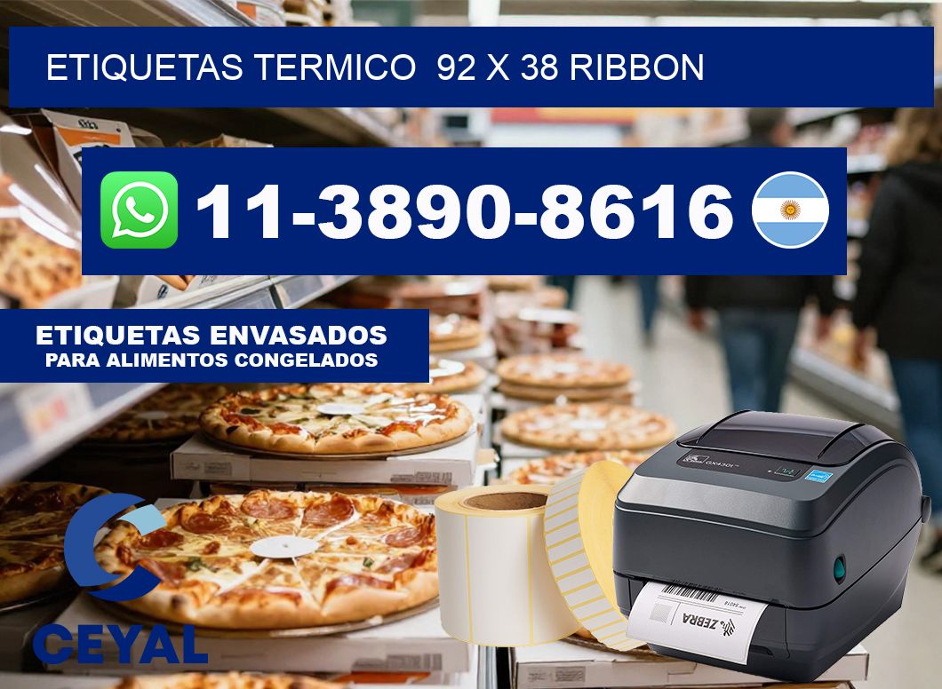 Etiquetas termico  92 x 38 ribbon