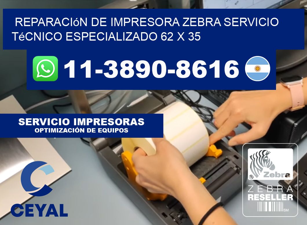 Reparación de Impresora Zebra Servicio Técnico Especializado 62 x 35