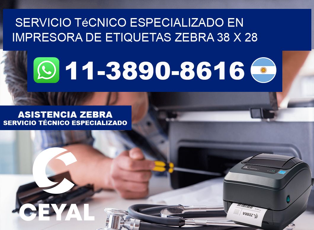 Servicio Técnico Especializado en Impresora de Etiquetas Zebra 38 x 28