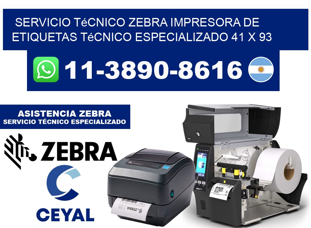 Servicio Técnico Zebra Impresora de Etiquetas Técnico Especializado 41 x 93