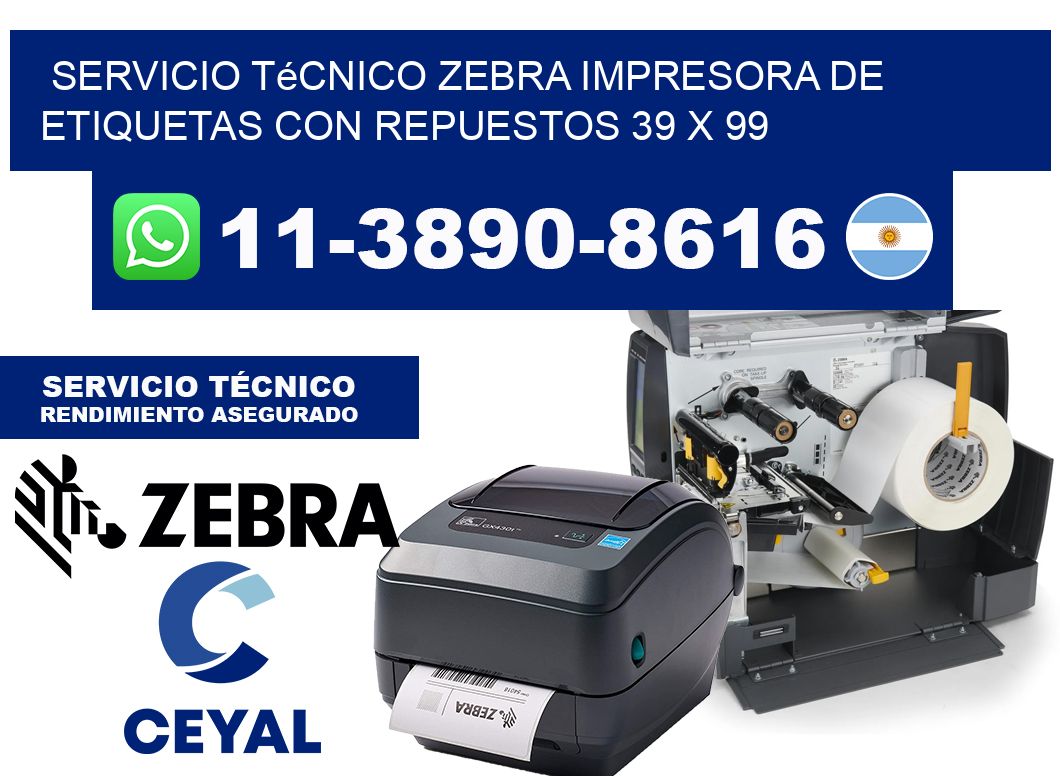 Servicio Técnico Zebra Impresora de Etiquetas con Repuestos 39 x 99