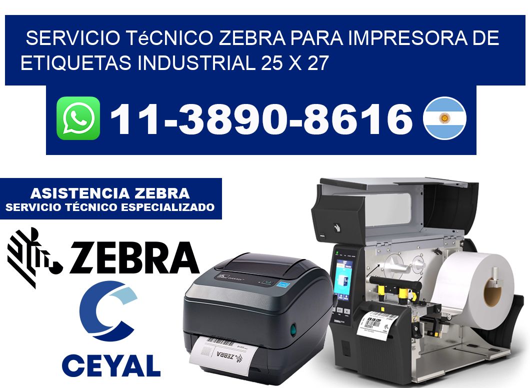 Servicio Técnico Zebra para Impresora de Etiquetas Industrial 25 x 27
