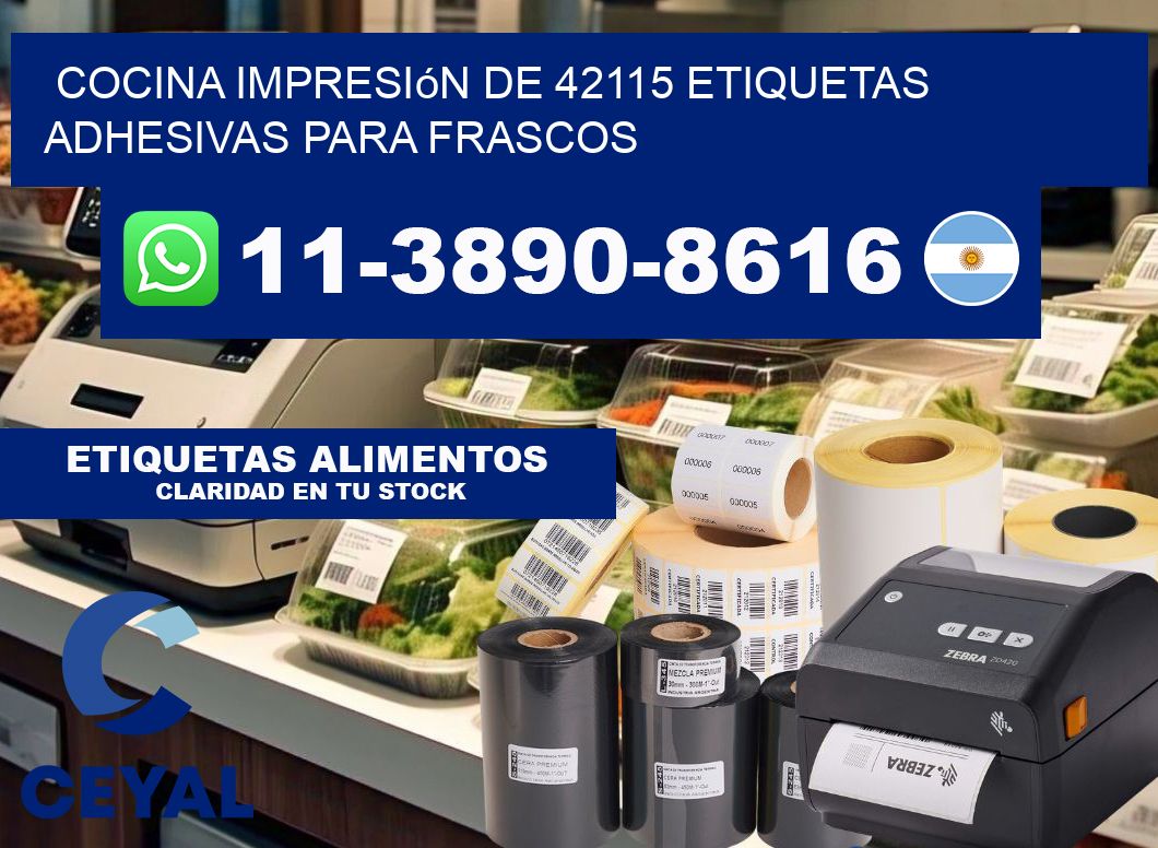 cocina impresión de 42115 etiquetas adhesivas para frascos