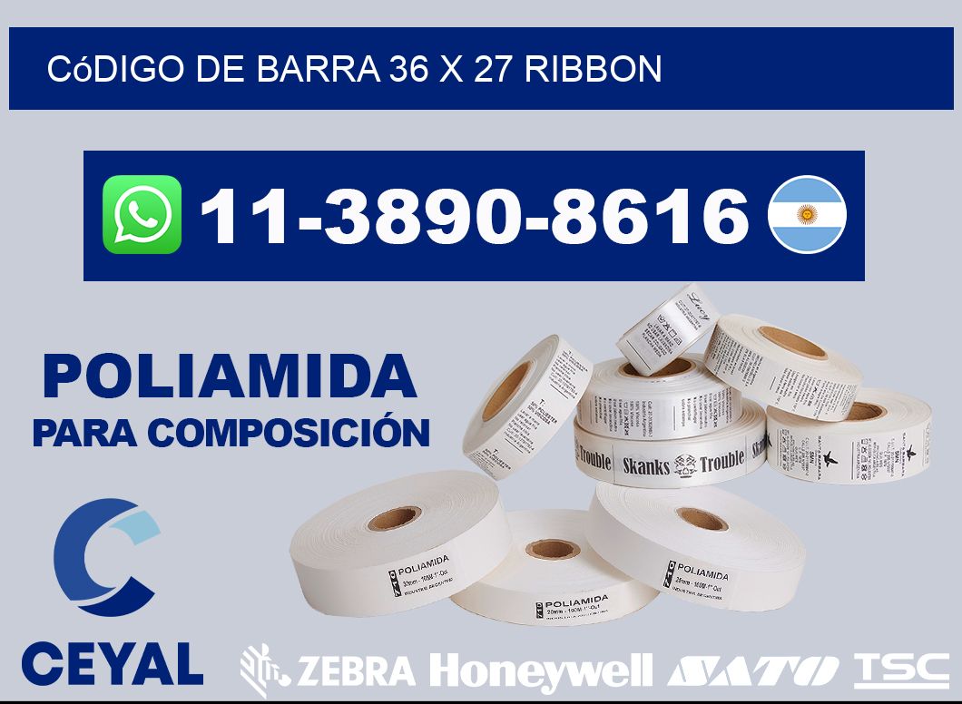 código de barra 36 x 27 ribbon