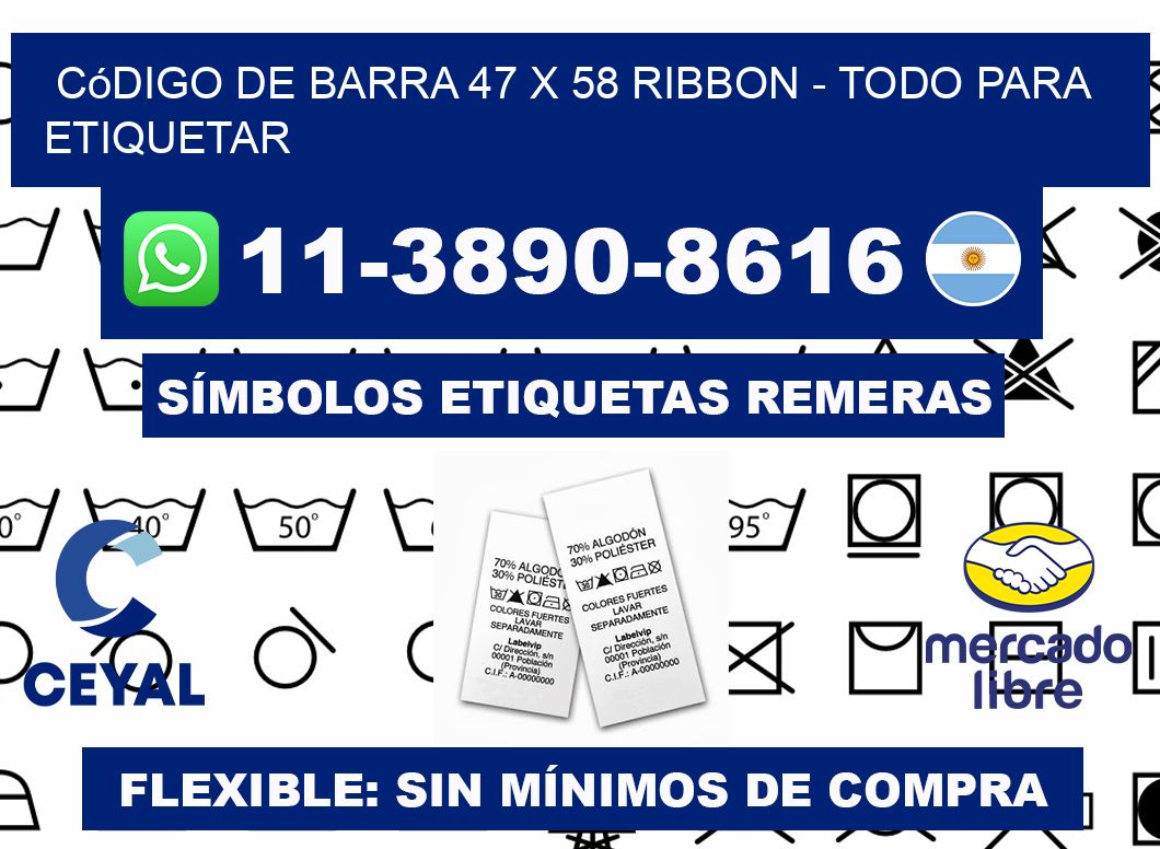 código de barra 47 x 58 ribbon - Todo para Etiquetar
