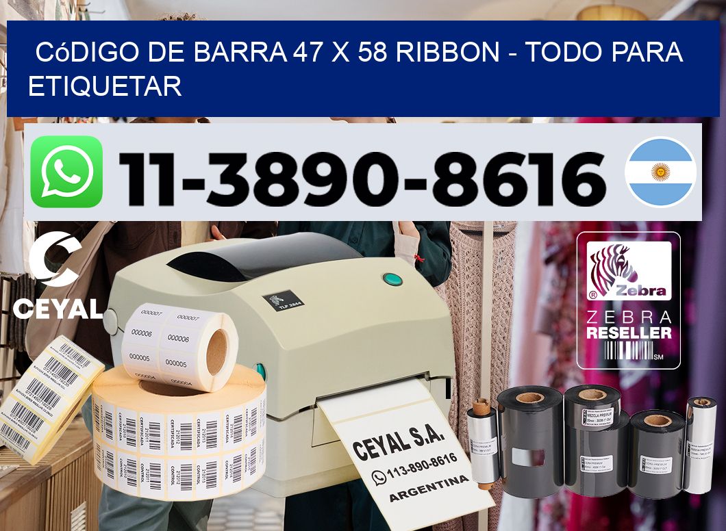 código de barra 47 x 58 ribbon - Todo para Etiquetar