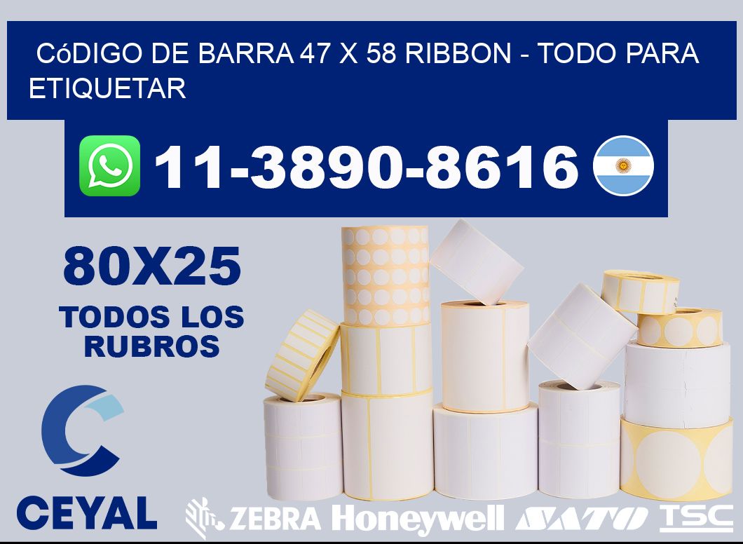 código de barra 47 x 58 ribbon - Todo para Etiquetar
