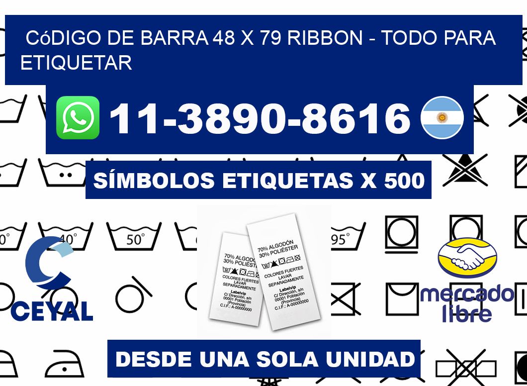código de barra 48 x 79 ribbon - Todo para Etiquetar