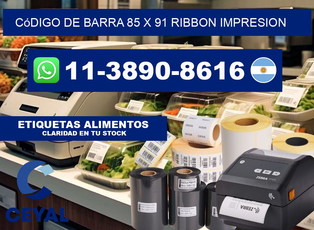 código de barra 85 x 91 ribbon impresion