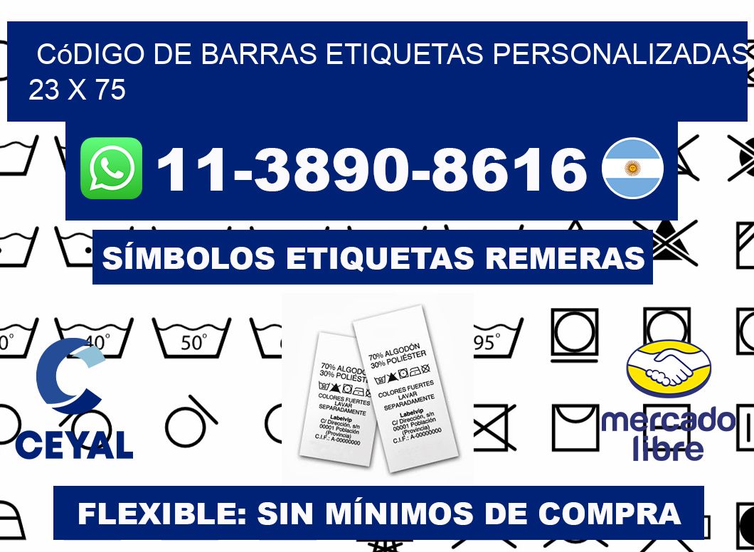 código de barras etiquetas personalizadas 23 x 75