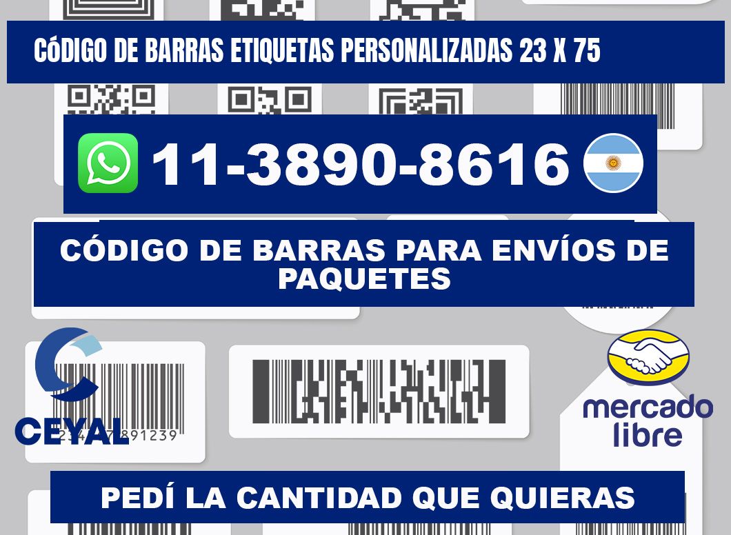 código de barras etiquetas personalizadas 23 x 75