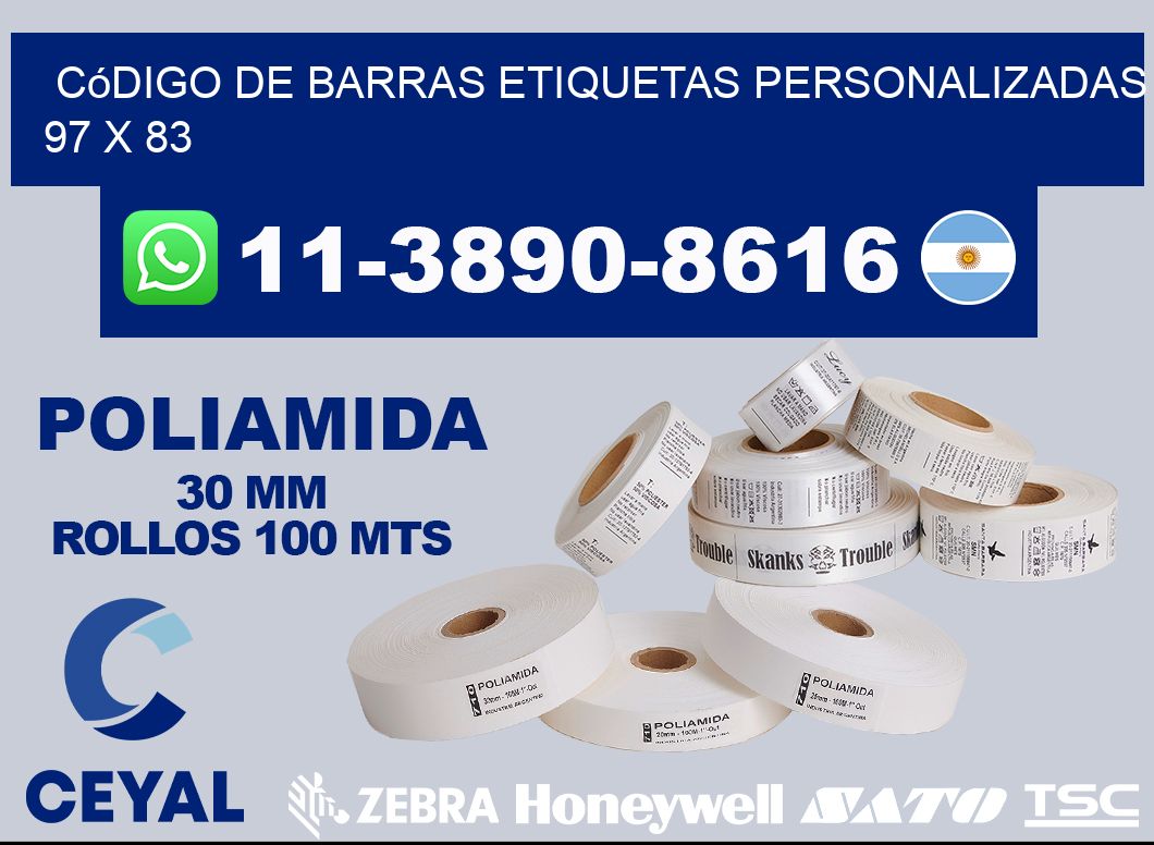 código de barras etiquetas personalizadas 97 x 83