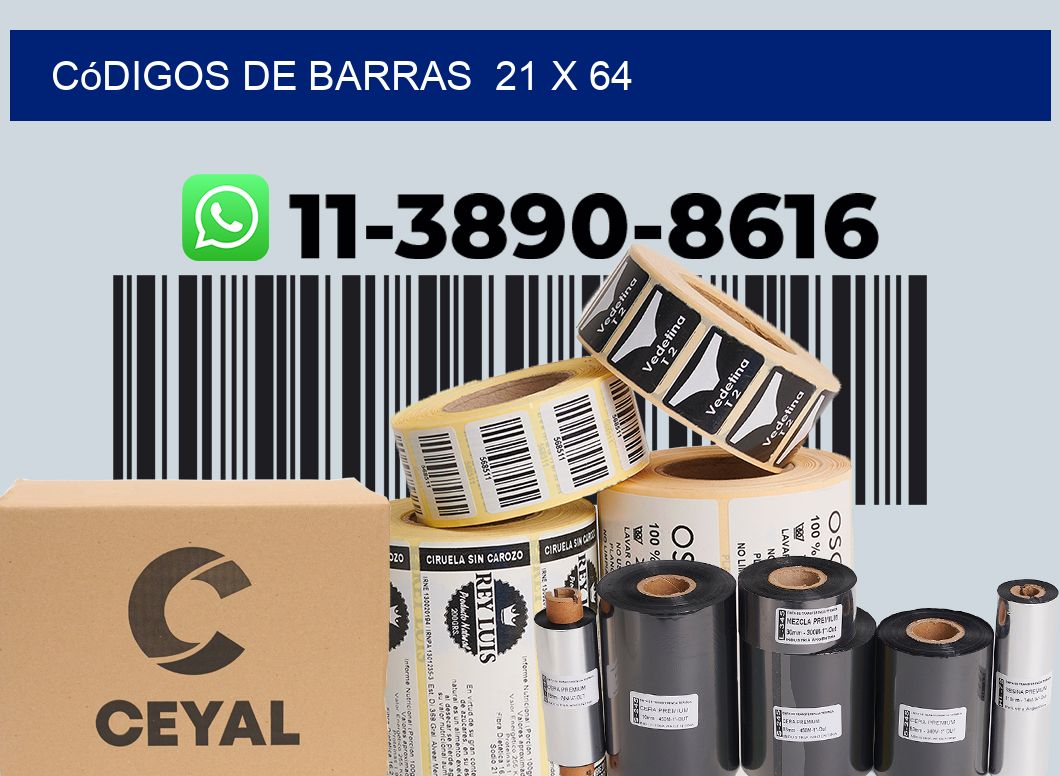 códigos de barras 21 x 64