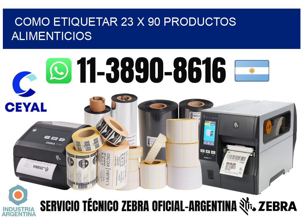 como etiquetar 23 x 90 productos alimenticios