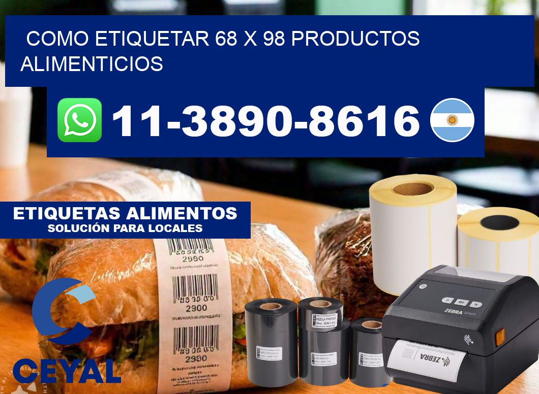 como etiquetar 68 x 98 productos alimenticios