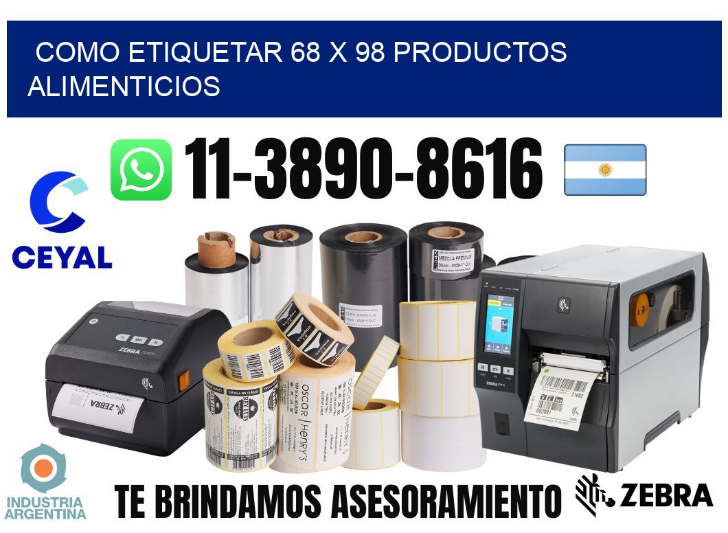 como etiquetar 68 x 98 productos alimenticios