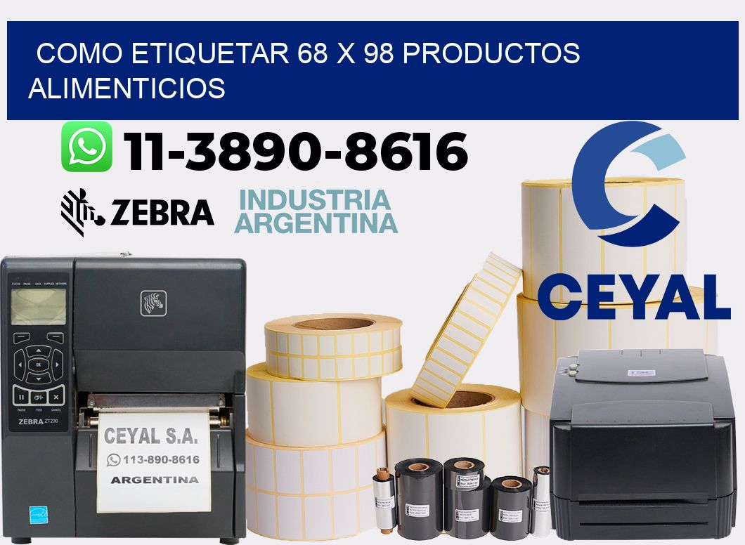 como etiquetar 68 x 98 productos alimenticios