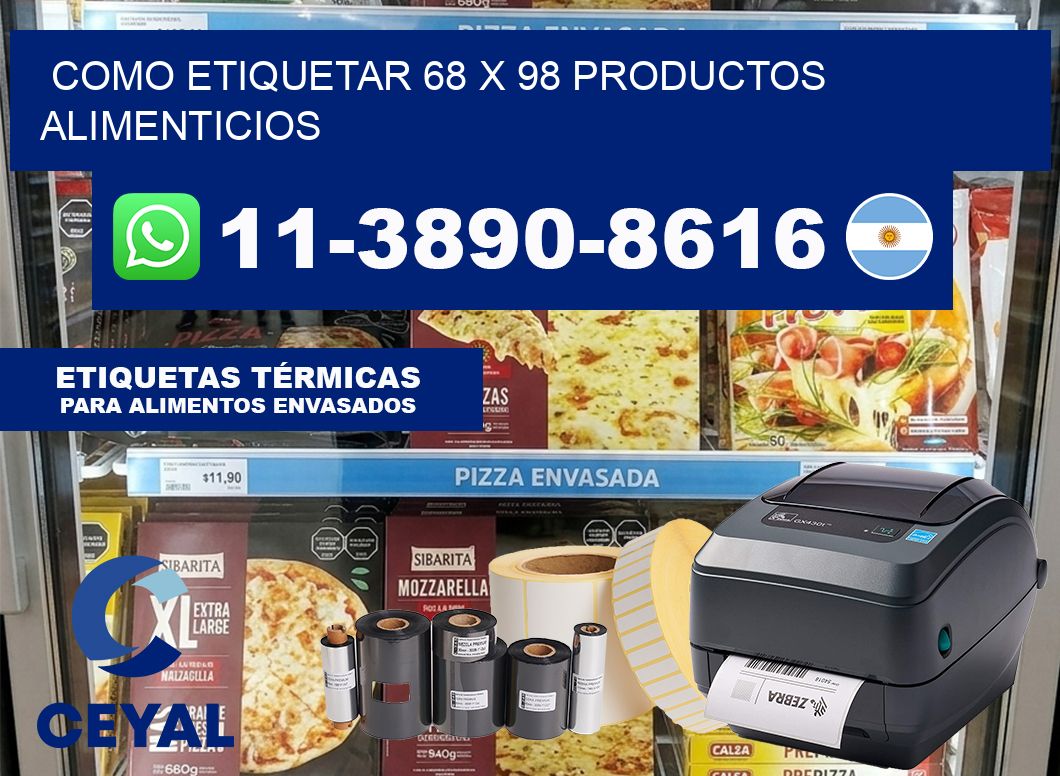 como etiquetar 68 x 98 productos alimenticios