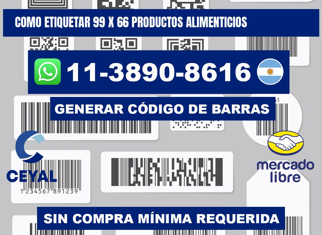 como etiquetar 99 x 66 productos alimenticios