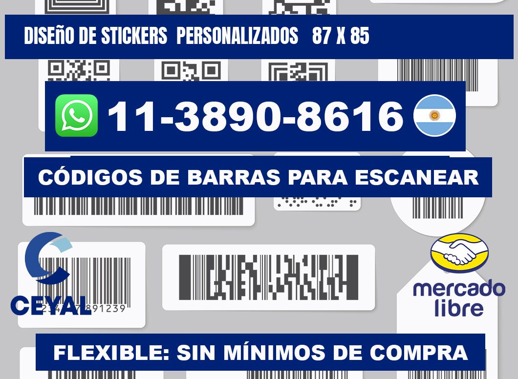 diseño de stickers personalizados 87 x 85