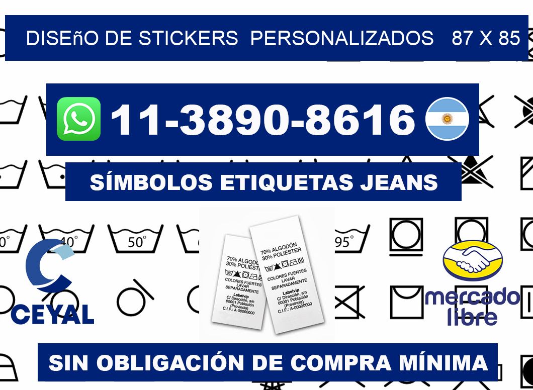 diseño de stickers personalizados 87 x 85