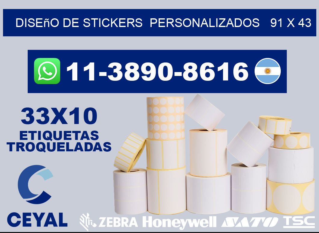 diseño de stickers personalizados 91 x 43