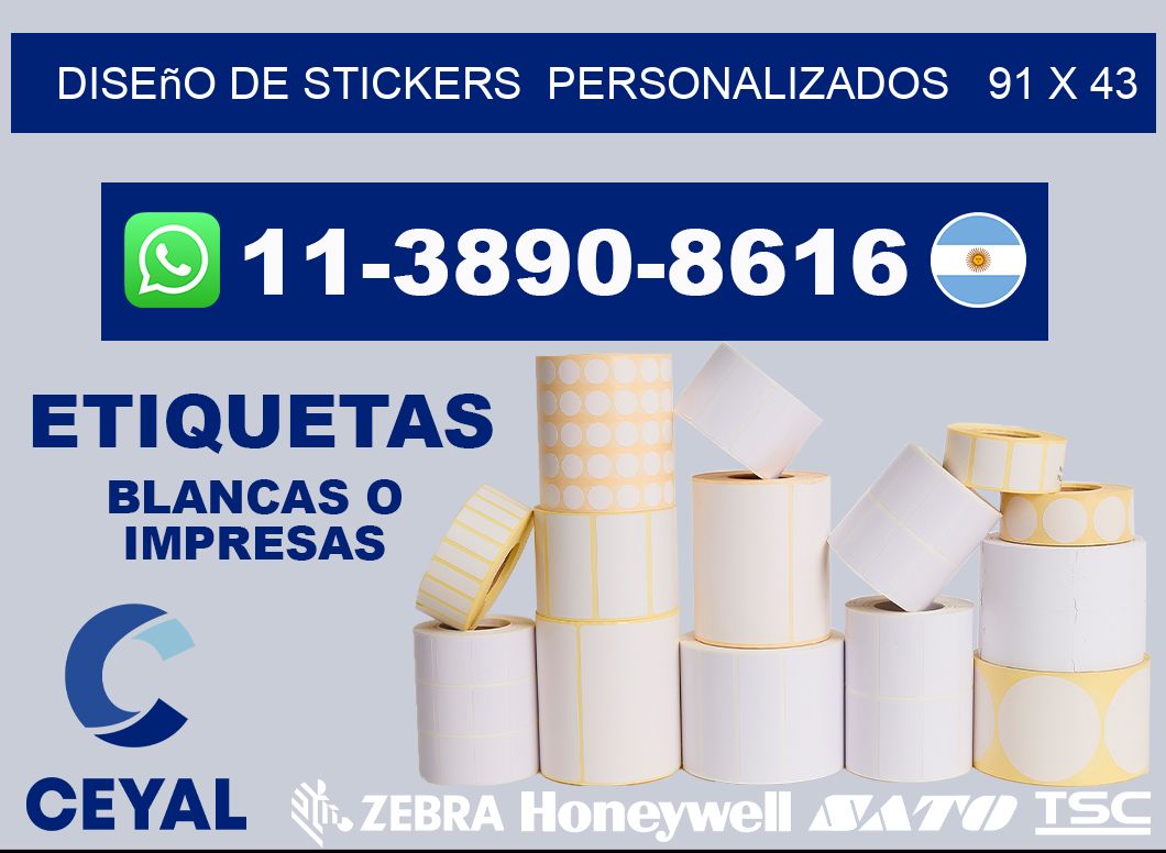 diseño de stickers personalizados 91 x 43