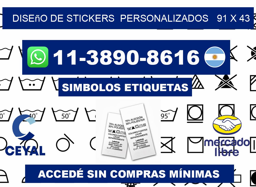 diseño de stickers personalizados 91 x 43