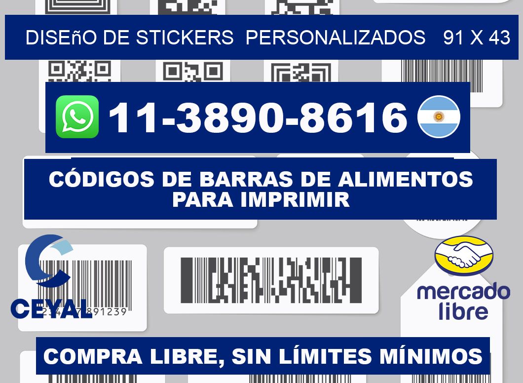 diseño de stickers personalizados 91 x 43