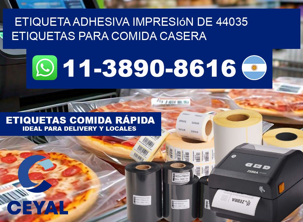 etiqueta adhesiva impresión de 44035 etiquetas para comida casera