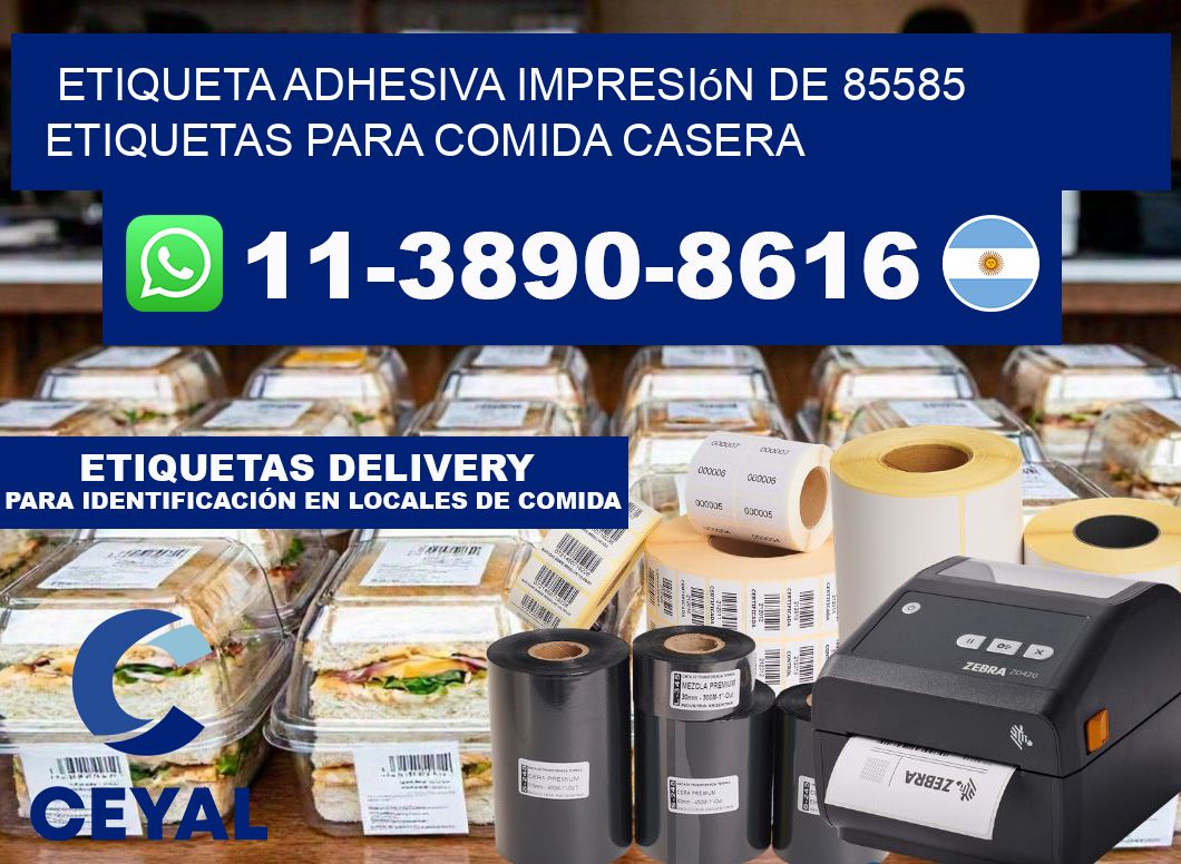 etiqueta adhesiva impresión de 85585 etiquetas para comida casera