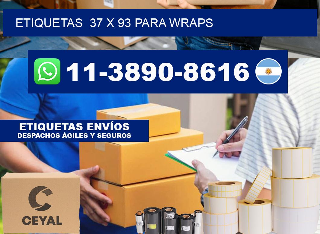 etiquetas  37 x 93 para Wraps