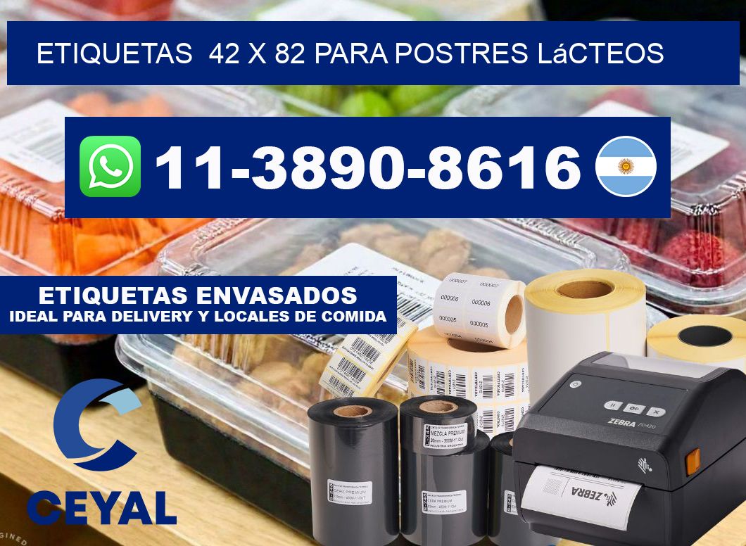etiquetas 42 x 82 para Postres lácteos